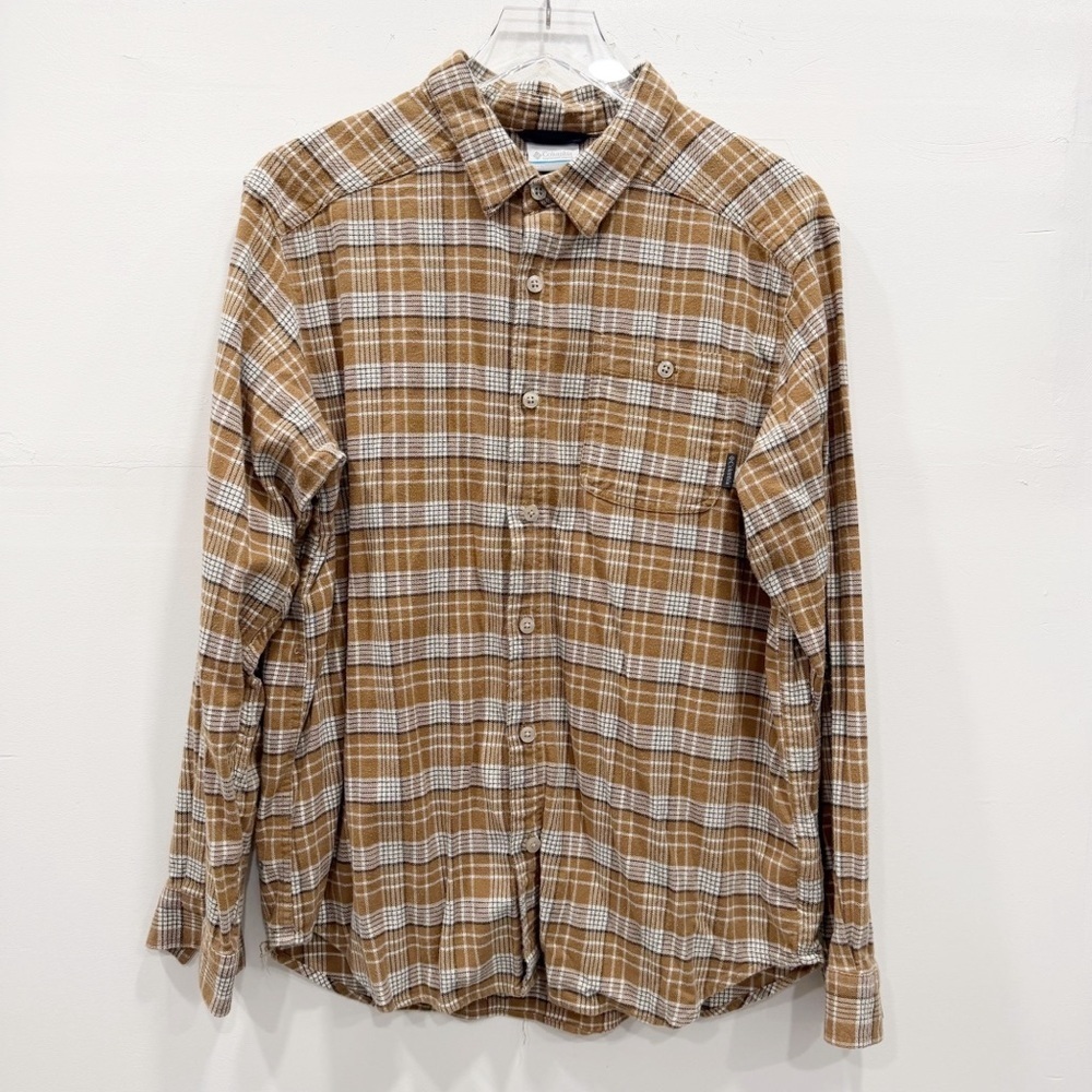 Columbia Men’s Cornell Woods Plaid Gingham Long Sleeve Button Up Shirt *flawed*